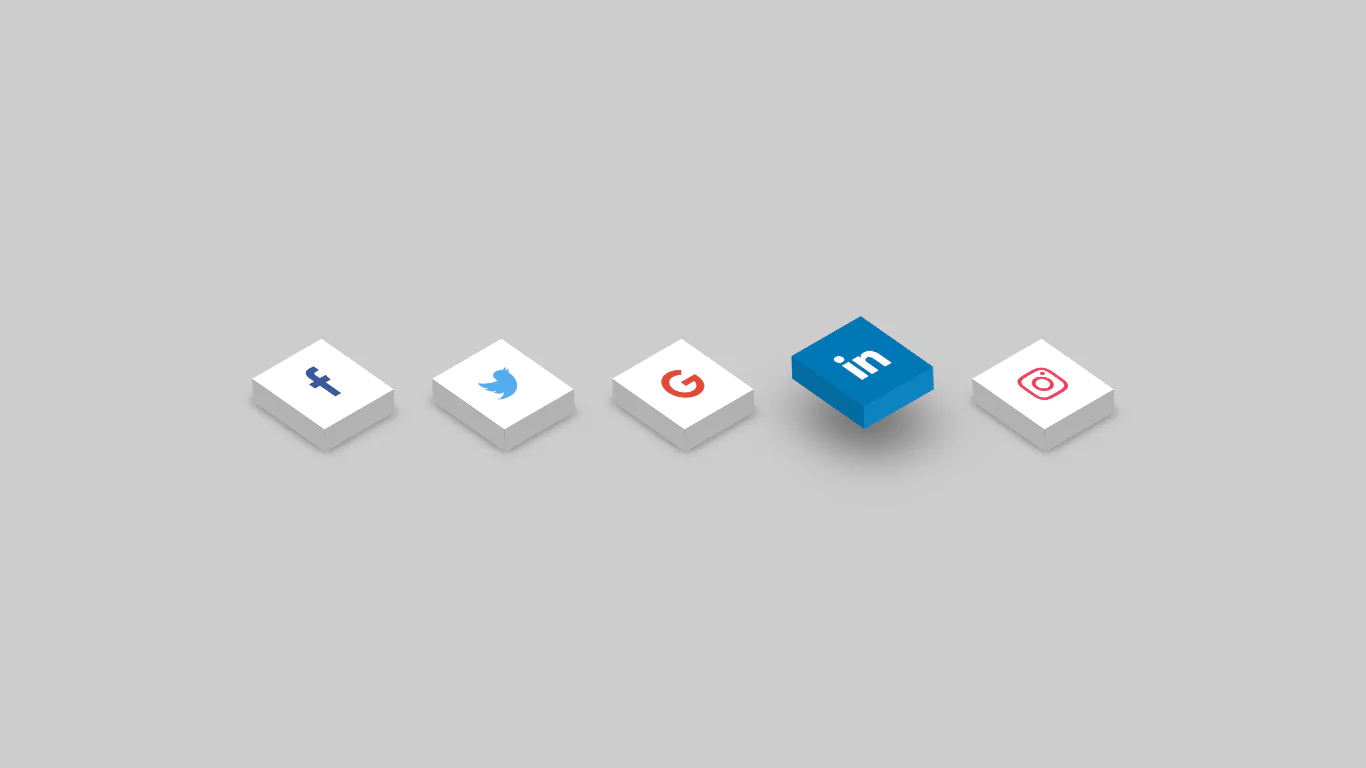 Isometric Effect Social Icons