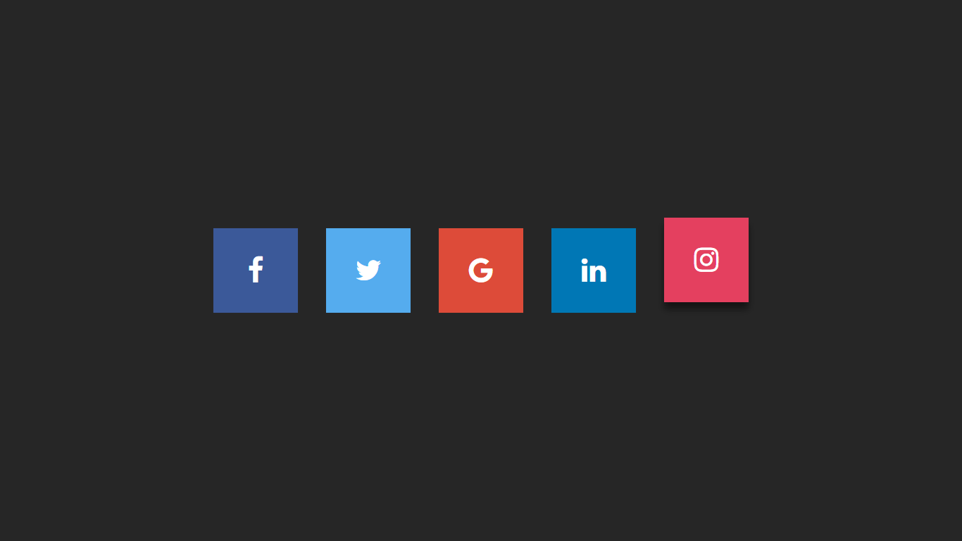 Slide Up Effect Social Icons