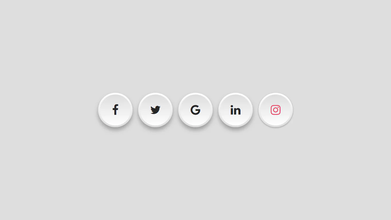 3D Social Icon Buttons