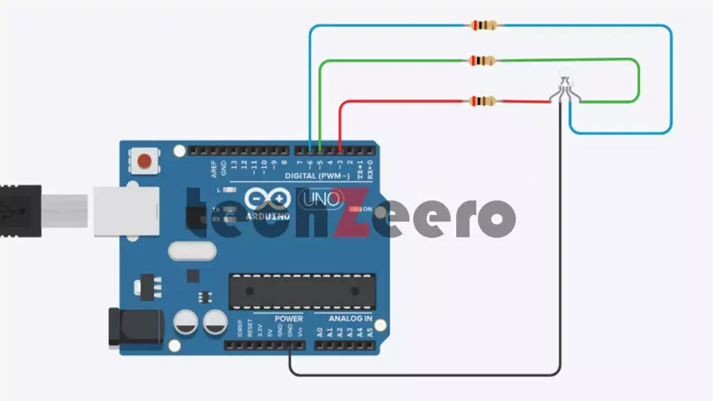 Circuit Diagram for RGB LED with Arduino