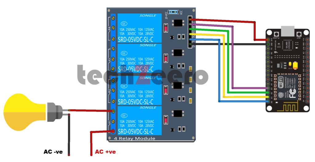 home automation with nodemcu and php circuit diagram