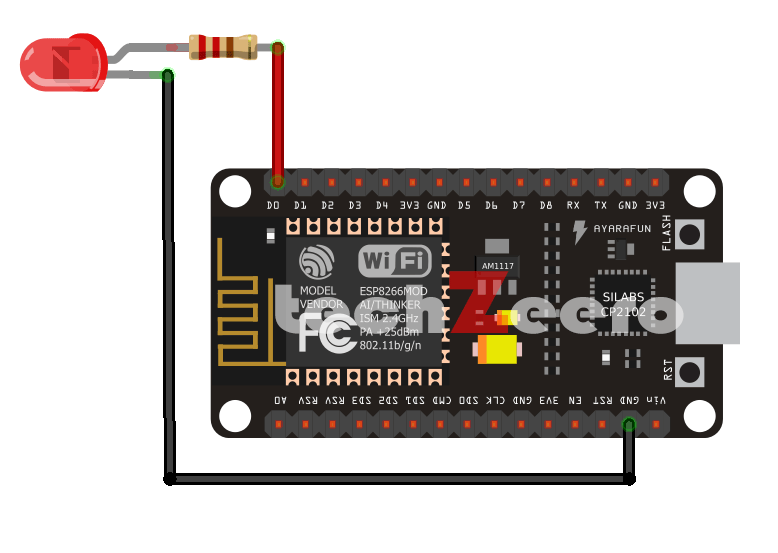 led blink using nodemcu