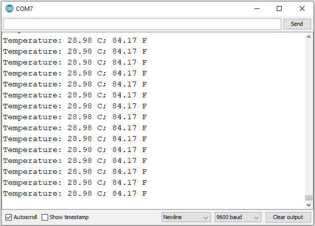 output of thermistor with arduino