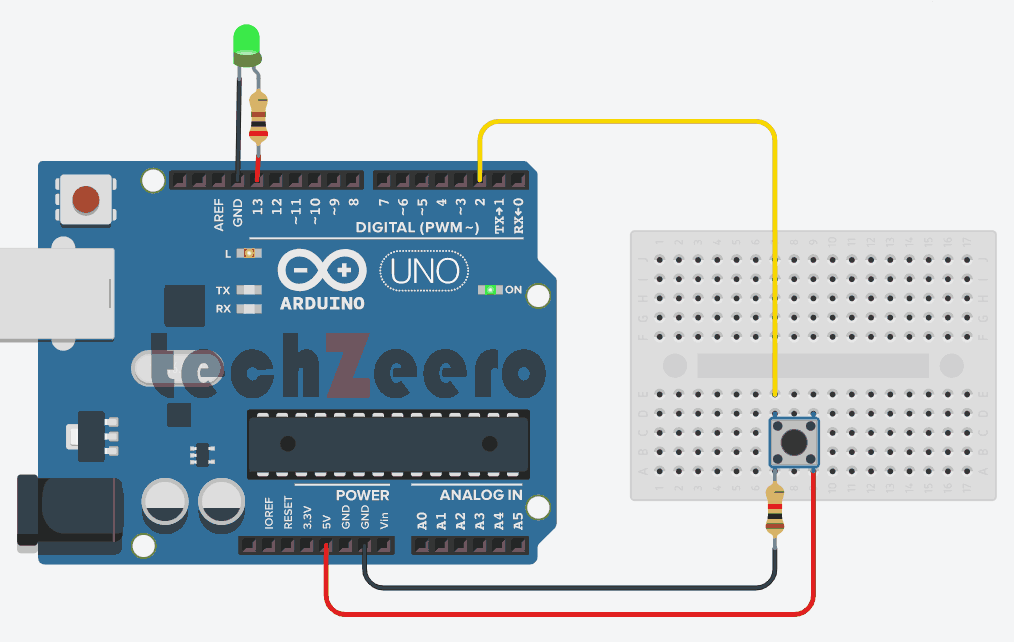 Circuit Diagram of Push Button with Arduino