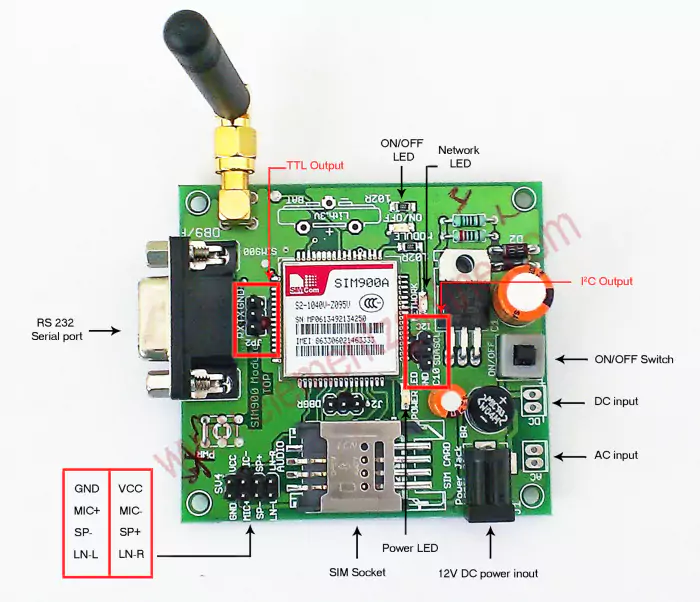 sim900a pinout